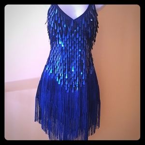 Royal blue flapper dress